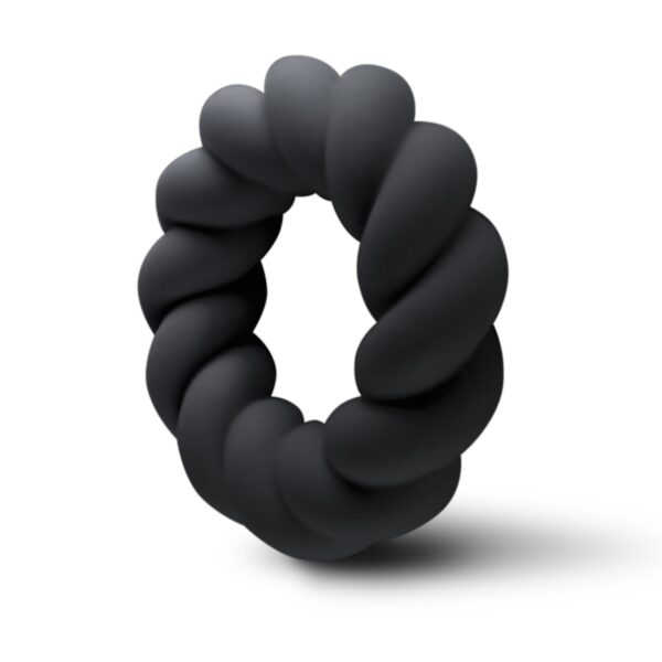 Rocks-off - Twist Non Vibrating Liquid Silicone Ring Black - Afbeelding 3
