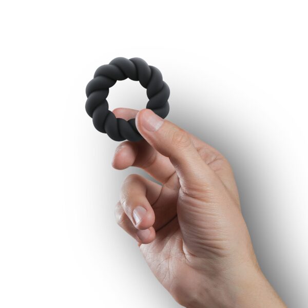 Rocks-off - Twist Non Vibrating Liquid Silicone Ring Black - Afbeelding 5