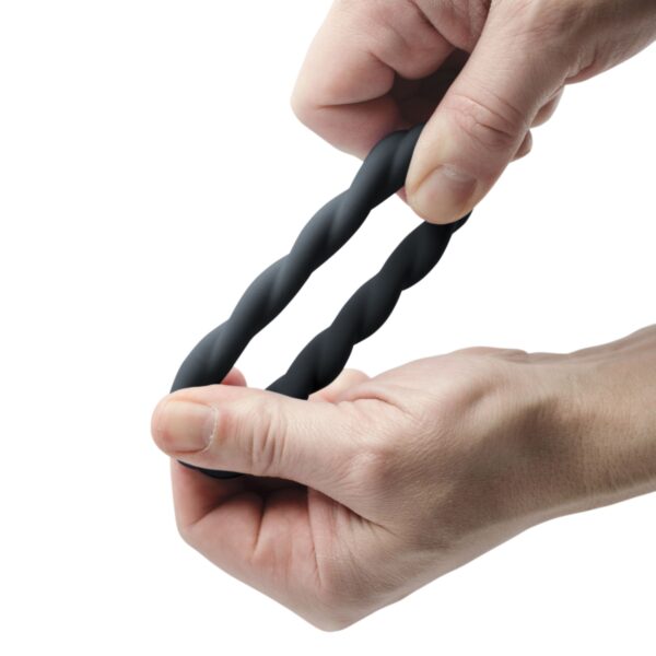 Rocks-off - Twist Non Vibrating Liquid Silicone Ring Black - Afbeelding 6