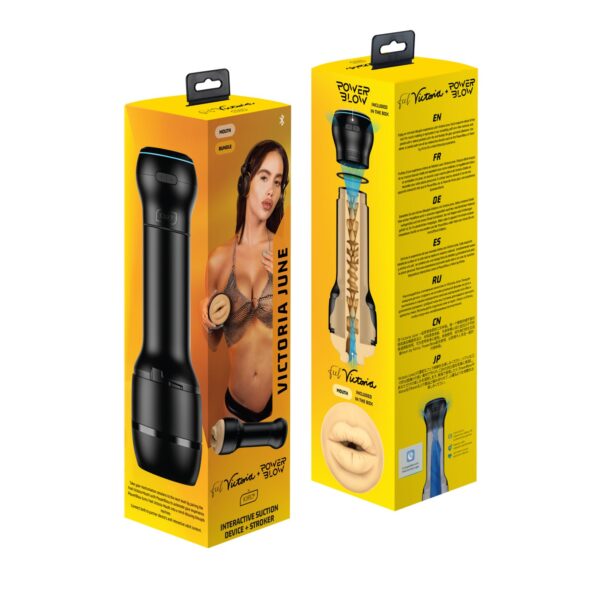 Kiiroo - PowerBlow & Feel Victoria June Mondmasturbator Combo - Zwart - Afbeelding 8