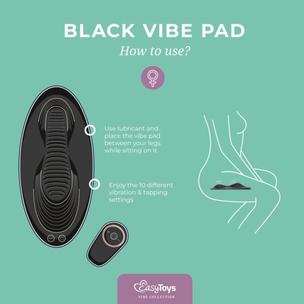Vibe Pad Dubbele Vibratie met Afstandsbediening - Zwart - Afbeelding 6