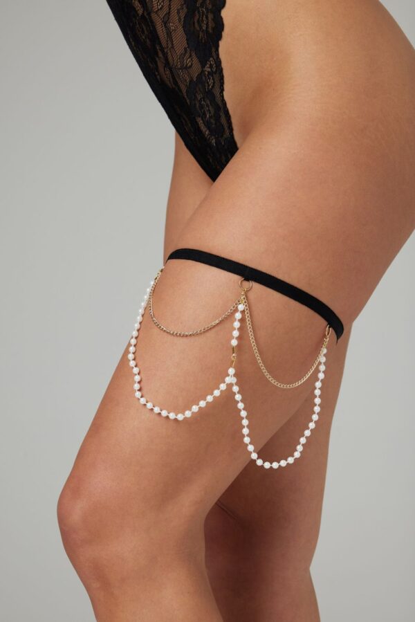 Parel en kanten band/accessoire Mea - Zwart - Afbeelding 4