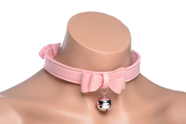 Golden Kitty Collar Met Kattenbelletje - Roze/Zilver - Afbeelding 4