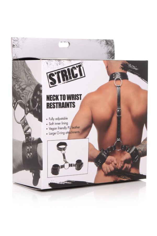 Halsband Met Polsboeien Restraint Set - Zwart - Afbeelding 11