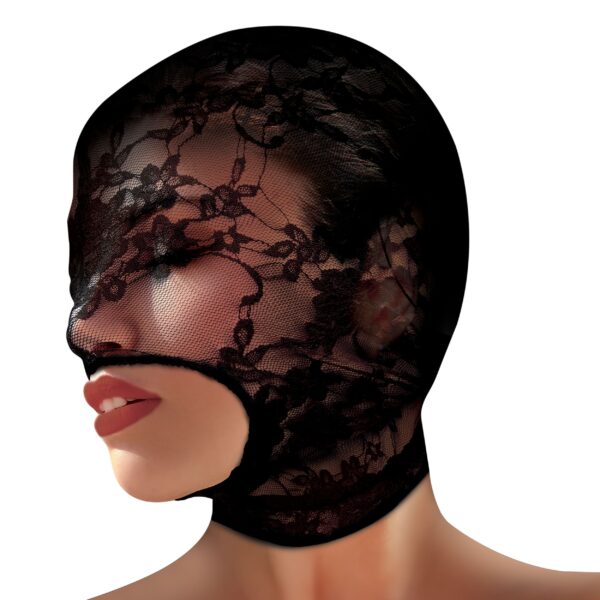 Lace Seduction Bondage Masker - Zwart - Afbeelding 2