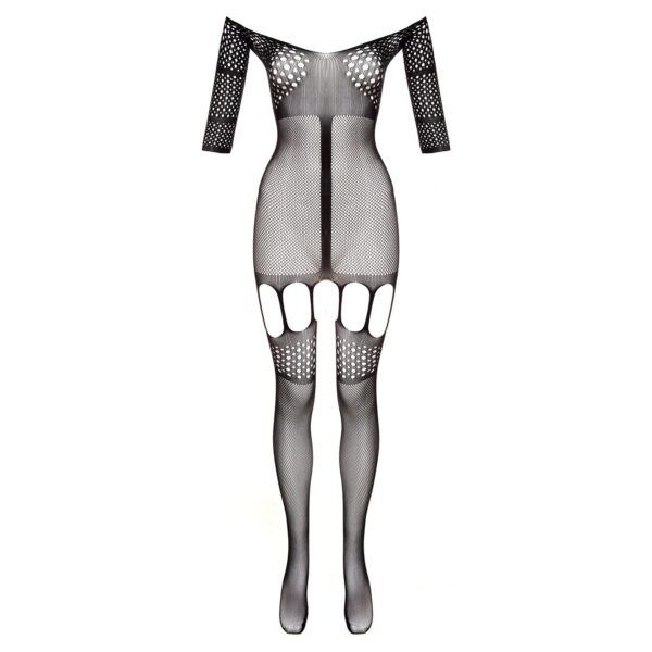 Trendy Jarretel-Catsuit Rosa - zwart - Afbeelding 6