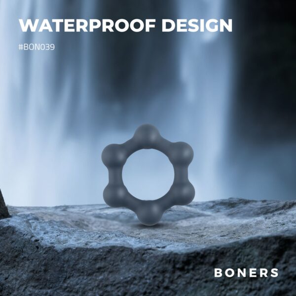 Boners Hexagon Cockring Met Stalen Kogels - Afbeelding 6