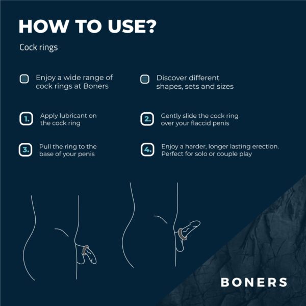 Boners Cockring Met Stalen Kern - Afbeelding 5