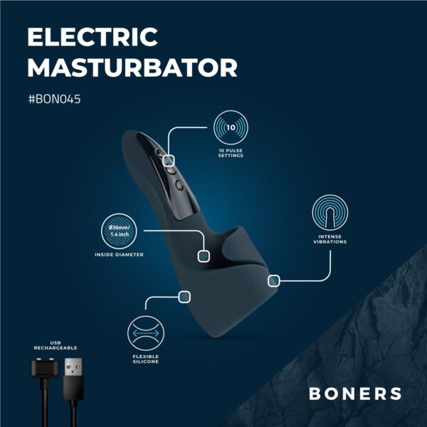 Boners Elektrische Masturbator - Blauw - Afbeelding 4