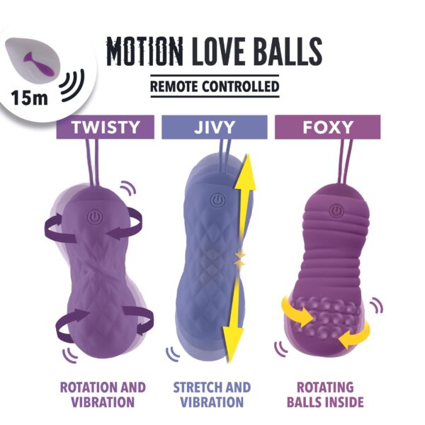 FEELZTOYS - OP AFSTAND BEDIENBARE BEWEGENDE LIEFDESBALLEN FOXY - Afbeelding 3