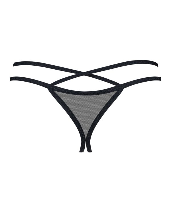Obsessive - Exquisite Vila Blanes Kruisloze String - Zwart - Afbeelding 2