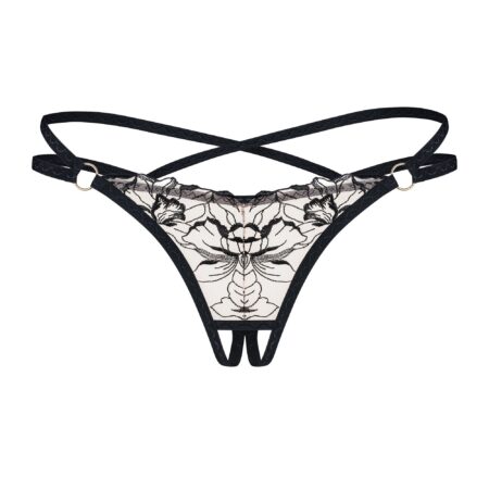 Obsessive - Exquisite Vila Blanes Kruisloze String - Zwart