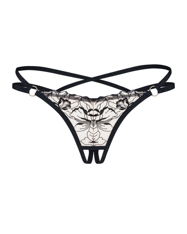 Obsessive - Exquisite Vila Blanes Kruisloze String - Zwart