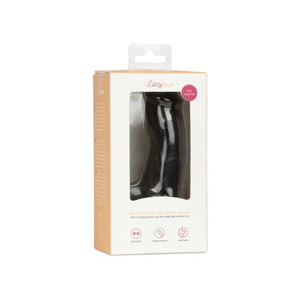 Dildo met ballen 12 cm - Zwart - Afbeelding 4