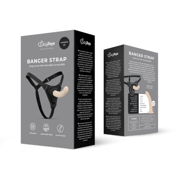 Strap-On-Dildo met Harnas - Gebogen - Afbeelding 3