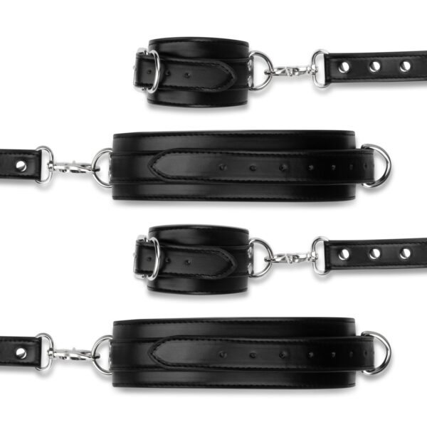 Bedroom Fantasies - Bondageharnas Handboeien en Hogtie Set - Zwart - Afbeelding 7