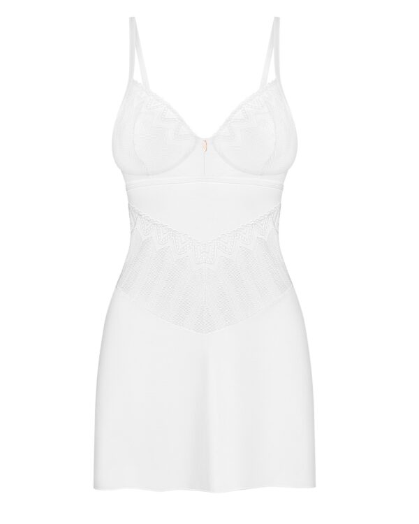 Obsessive - Alissium Chemise en String - Wit - Afbeelding 6