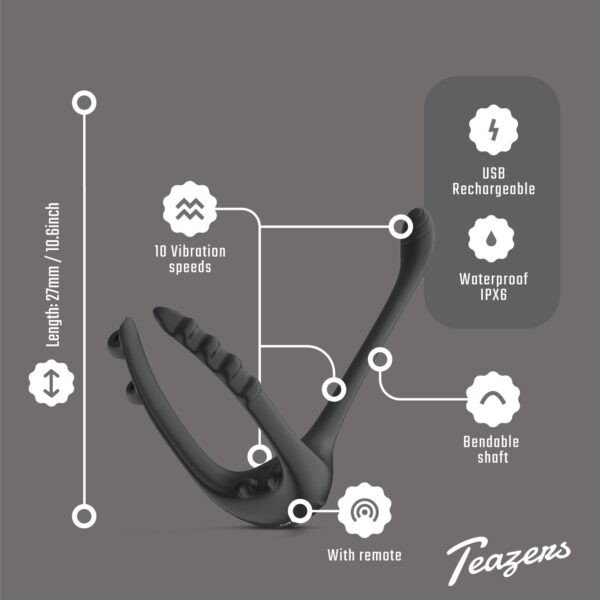 Teazers Driedubbele Prostaat Vibrator met Afstandsbediening - Afbeelding 5