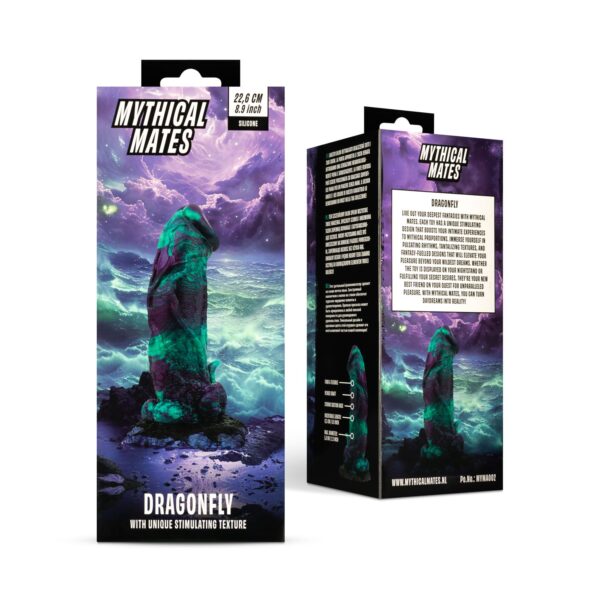 Mythical Mates - Dragonfly Dildo Paars & Groen - Afbeelding 13