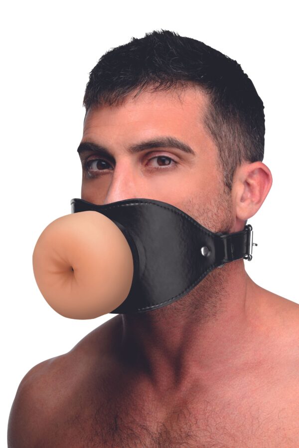 XR Brands - Ass Face Mouth Gag - Beige - Afbeelding 8