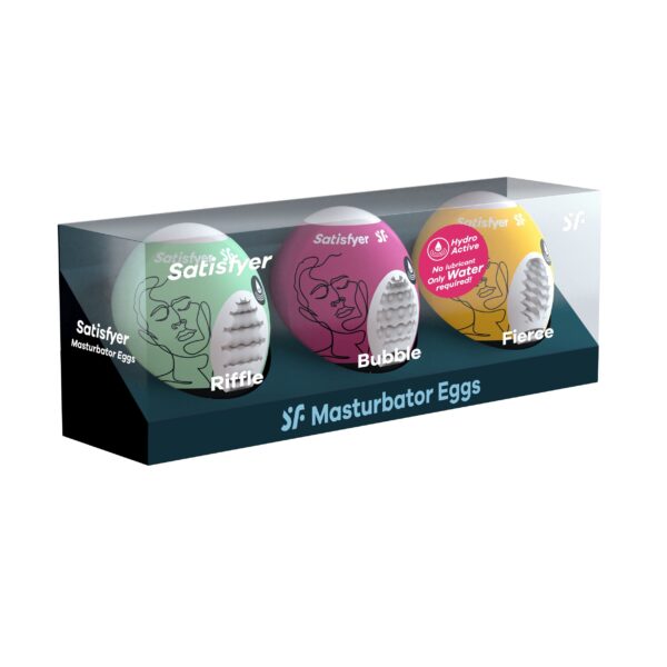 Satisfyer Masturbator Egg Set Riffle, Bubble & Fierce - Afbeelding 2