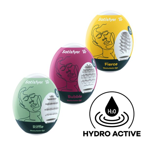 Satisfyer Masturbator Egg Set Riffle, Bubble & Fierce - Afbeelding 3