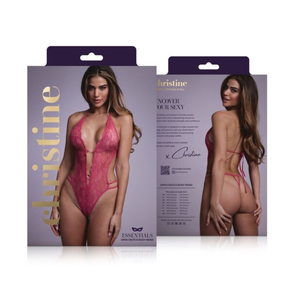 Kanten open kruis body Renee - pink - Afbeelding 10