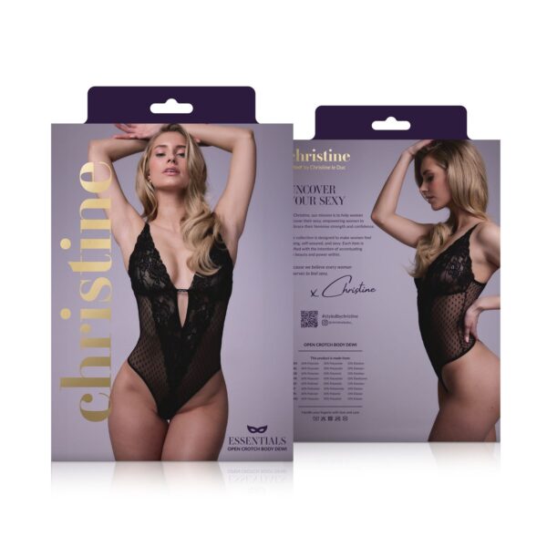 Sensuele openkruis body Dewi- zwart - Afbeelding 10