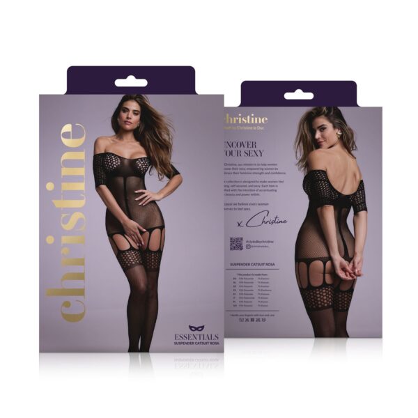 Trendy Jarretel-Catsuit Rosa - zwart - Afbeelding 12
