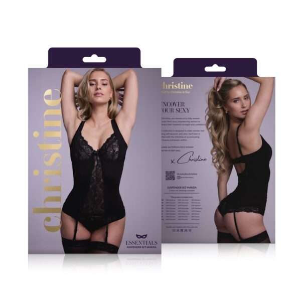 2-delige Jarreteltop-Set Marzia- zwart - Afbeelding 9