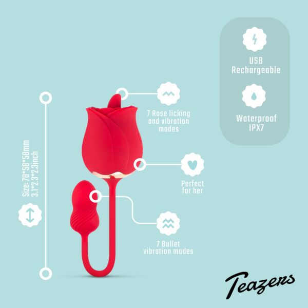 Teazers Rose Vibrator and Clitoris Stimulator - Afbeelding 3