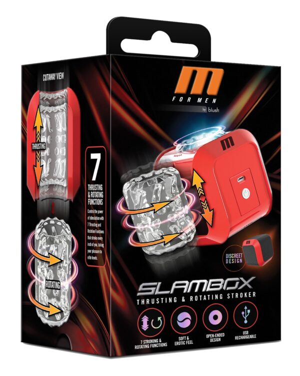 Blush Novelties - SlamBox Masturbator - Rood/Zwart - Afbeelding 11