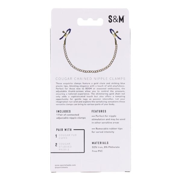 Cougar Tepelklemmen met Ketting - Goud - Afbeelding 6