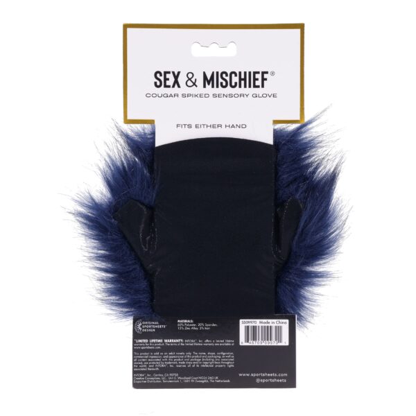 Sportsheets - Cougar Spiked Sensory Handschoen - Blauw - Afbeelding 9