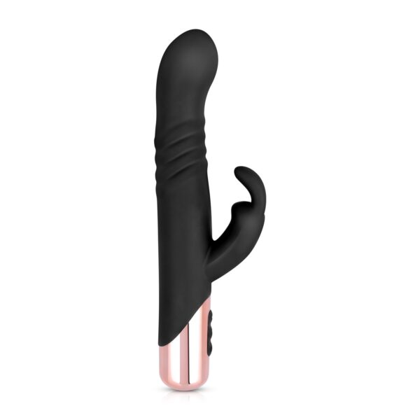 Rosy Gold - Rabbit Vibrator Met Stootfunctie - Zwart - Afbeelding 3