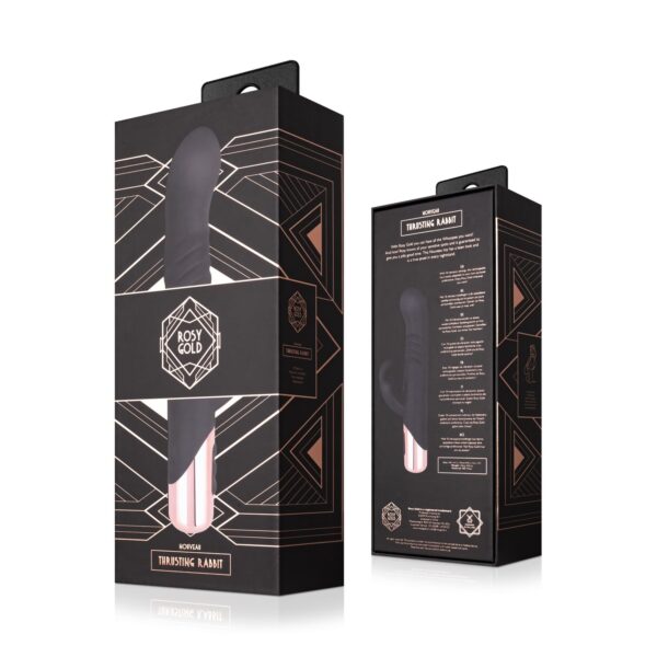 Rosy Gold - Rabbit Vibrator Met Stootfunctie - Zwart - Afbeelding 9