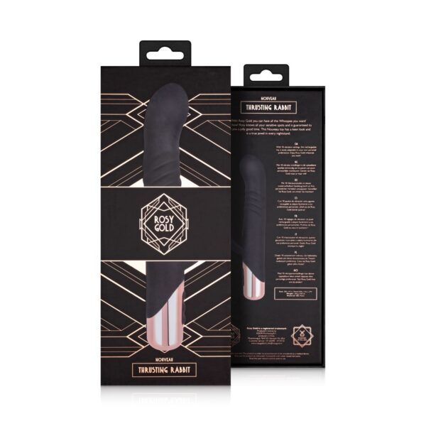 Rosy Gold - Rabbit Vibrator Met Stootfunctie - Zwart - Afbeelding 4
