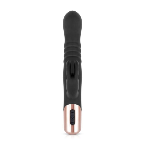 Rosy Gold - Rabbit Vibrator Met Stootfunctie - Zwart - Afbeelding 5