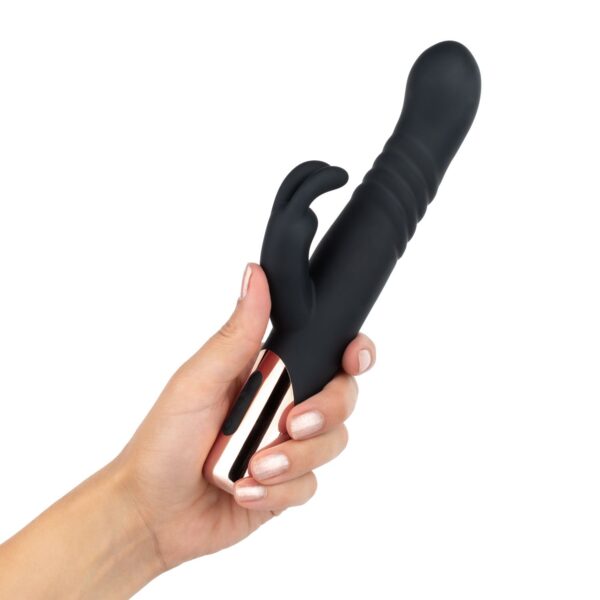 Rosy Gold - Rabbit Vibrator Met Stootfunctie - Zwart - Afbeelding 2