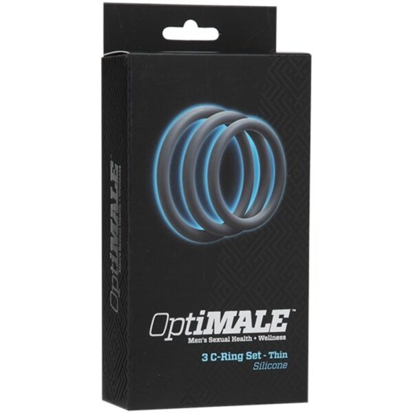 Doc Johnson - OptiMALE 3 C-Ring Set Dun - Grijs - Afbeelding 2