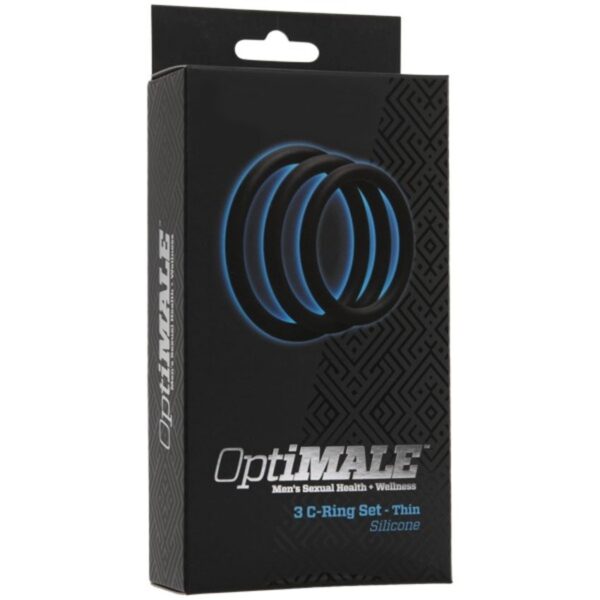 Doc Johnson - OptiMALE 3 C-Ring Set Dun - Zwart - Afbeelding 2