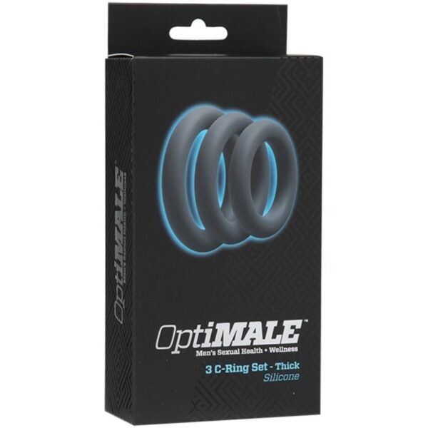 Doc Johnson - OptiMALE 3 C-Ring Set Dik - Grijs - Afbeelding 2