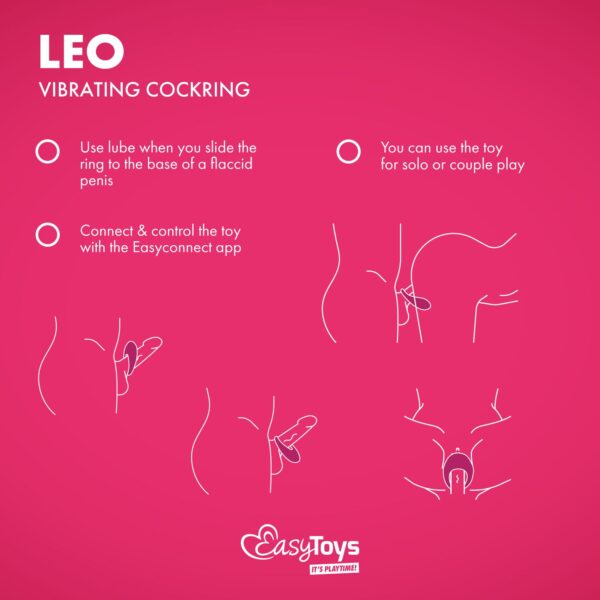 EasyConnect - Vibrerende Cockring Leo app gestuurd - Afbeelding 4