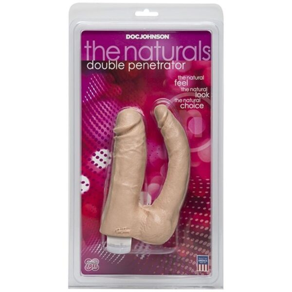 Doc Johnson - The Naturals Vibrerende Dubbele Penetrator - Beige - Afbeelding 2