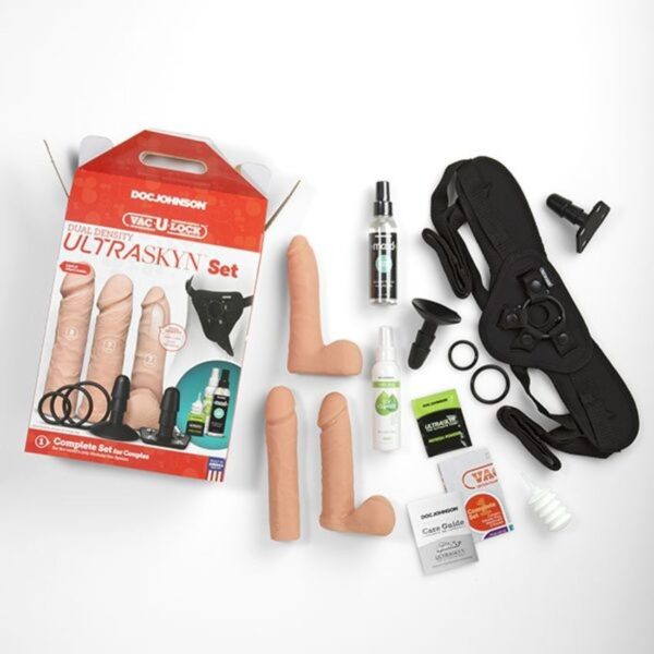 Doc Johnson - VacULock Dual Density ULTRASKYN Set - Beige - Afbeelding 5