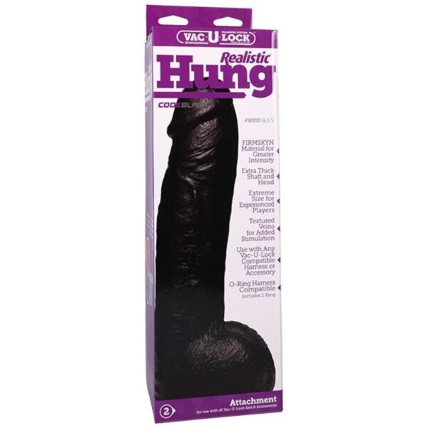 Doc Johnson - VacULock CodeBlack Realistische Dildo - Zwart - Afbeelding 3