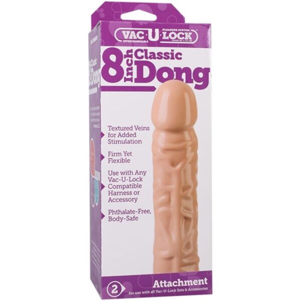 Doc Johnson - VacULock Dildo van 20 cm - Beige - Afbeelding 3