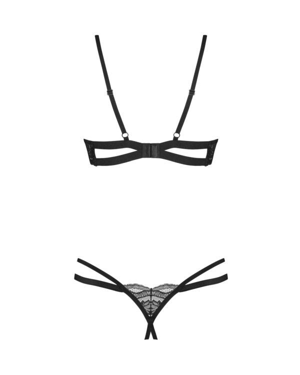 Obsessive - Nutris Kruisloze Tweedelige Set - Zwart - Afbeelding 3