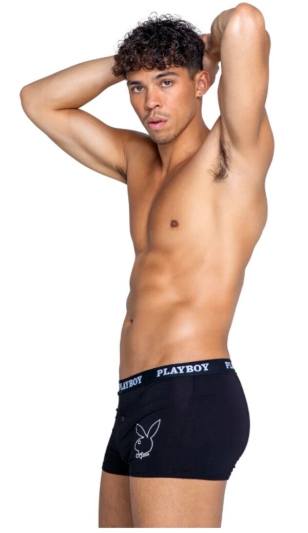 Playboy Lingerie - Heren Tuxedo Modal Boxer - Zwart - Afbeelding 2