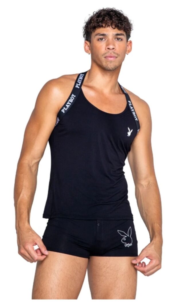 Playboy Lingerie - Heren Tuxedo Modal Boxer - Zwart - Afbeelding 3